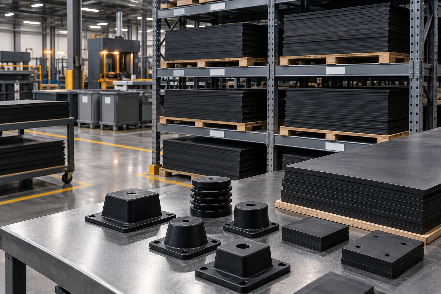 Prepared rubber material and molded isolation parts